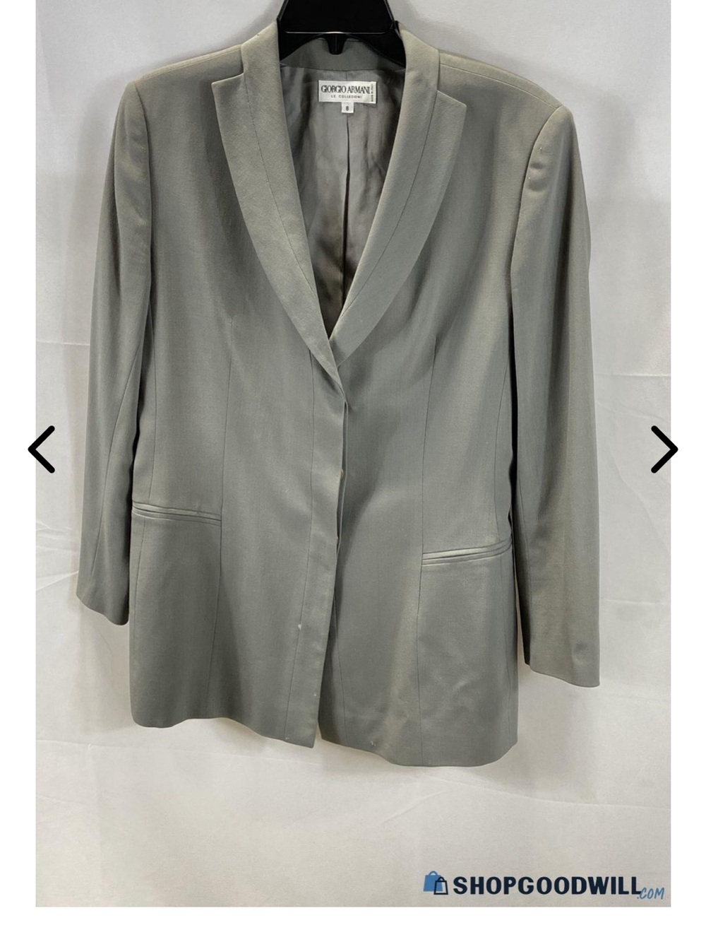 Vintage Giorgio Armani Le Collezioni Gray Virgin Wool Blazer Jacket 8 Gruppo GFT